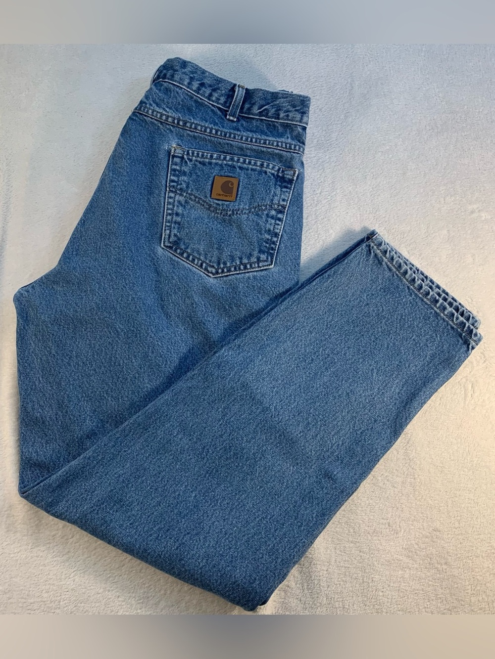 Carhartt Big & Tall Men’s Relaxed Fit Tapered Leg Stone Wash Denim Jeans 40x36